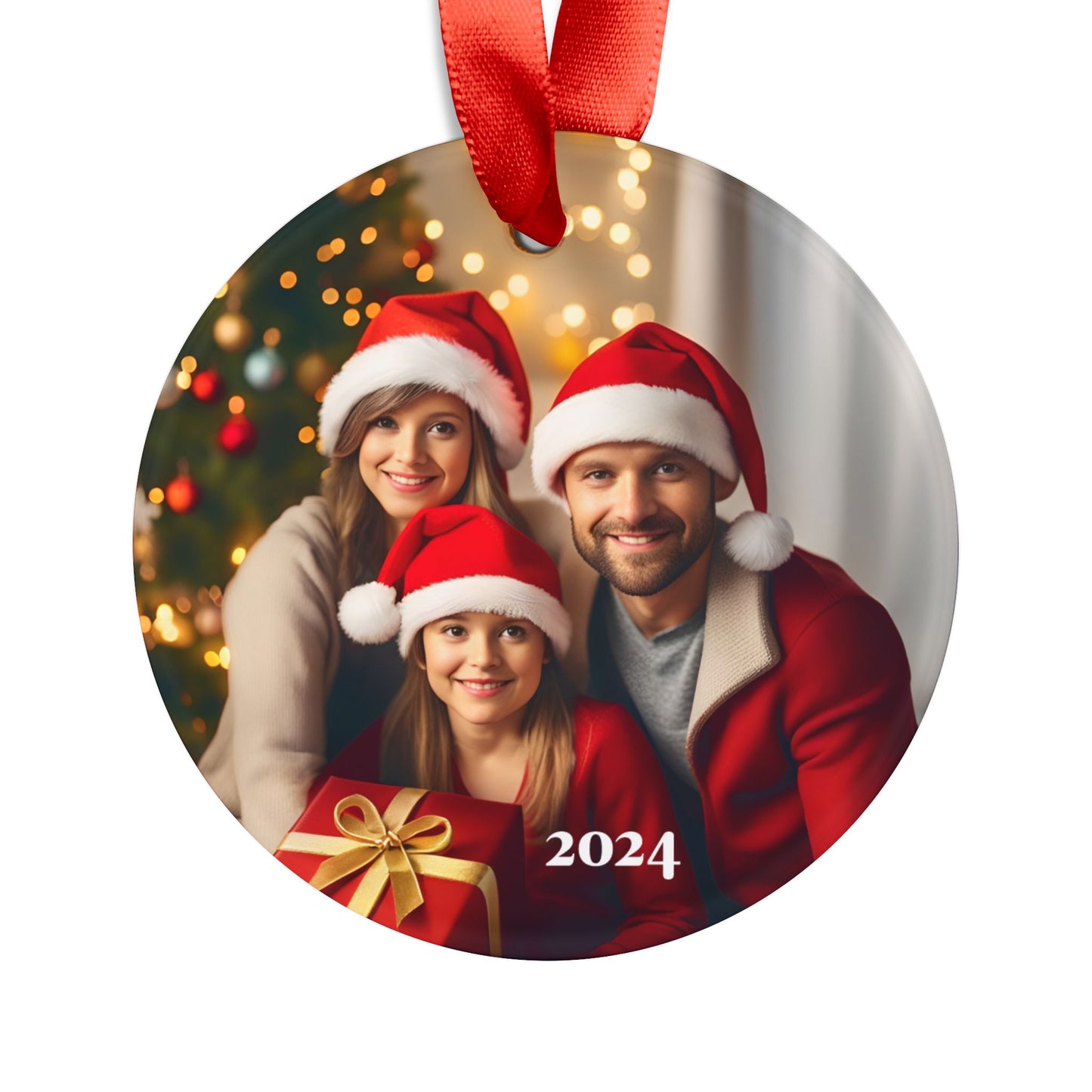 SAMPLE CUSTOM Acrylic Ornament with Ribbon