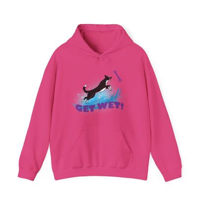 *Get Wet* SMOOTH BORDER COLLIE - Unisex Heavy Blend™ Hooded Sweatshirt