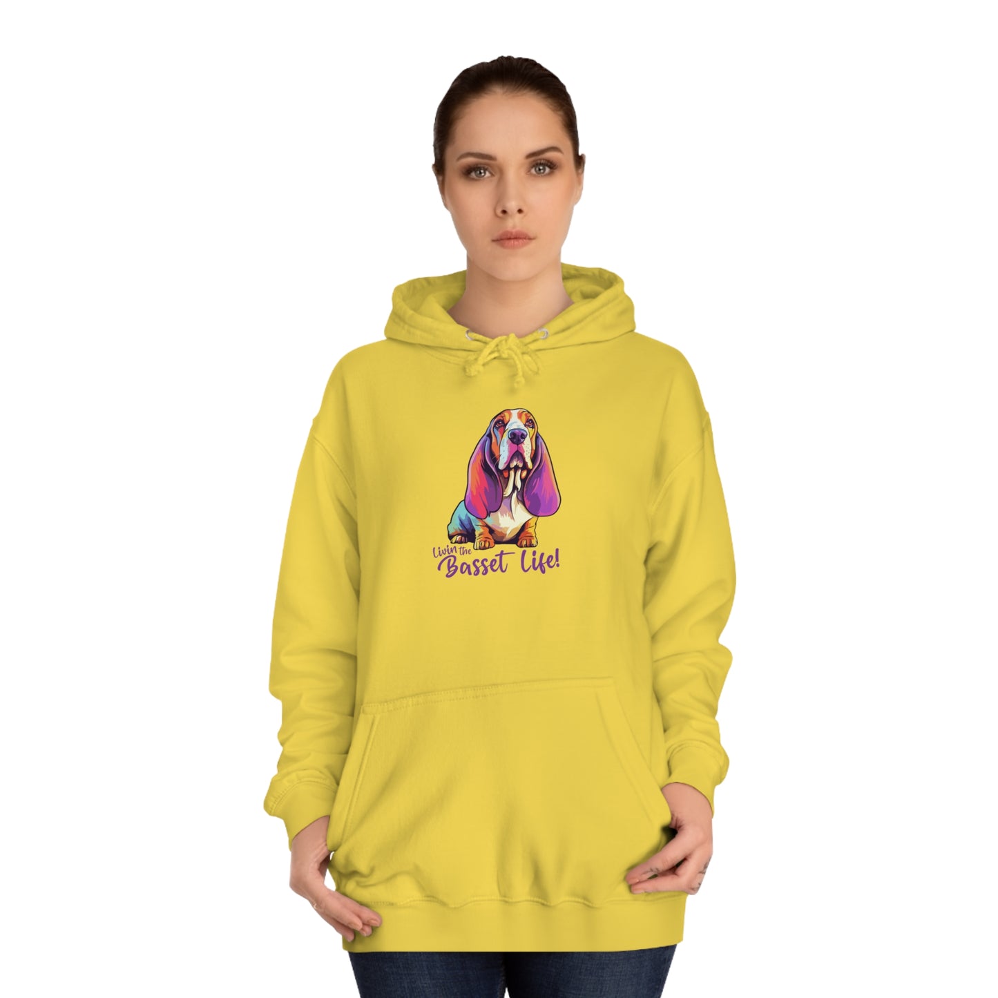 LIVIN THE BASSET LIFE 3 Unisex College Hoodie