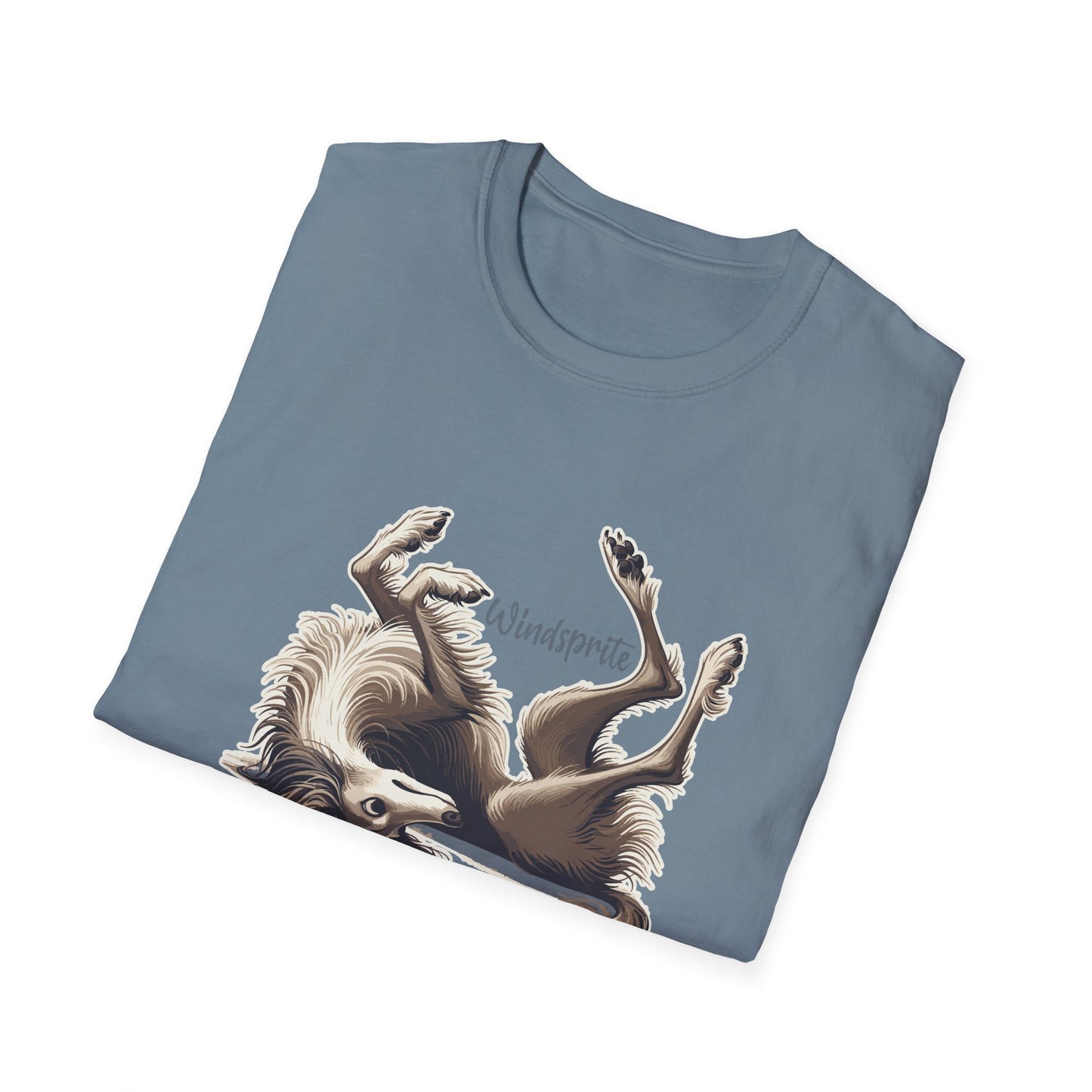 Silly WINDSPRITE - Silken Windhound Waving Unisex Softstyle T-Shirt