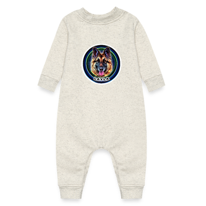 LAYLA Baby Fleece One Piece - heather oatmeal