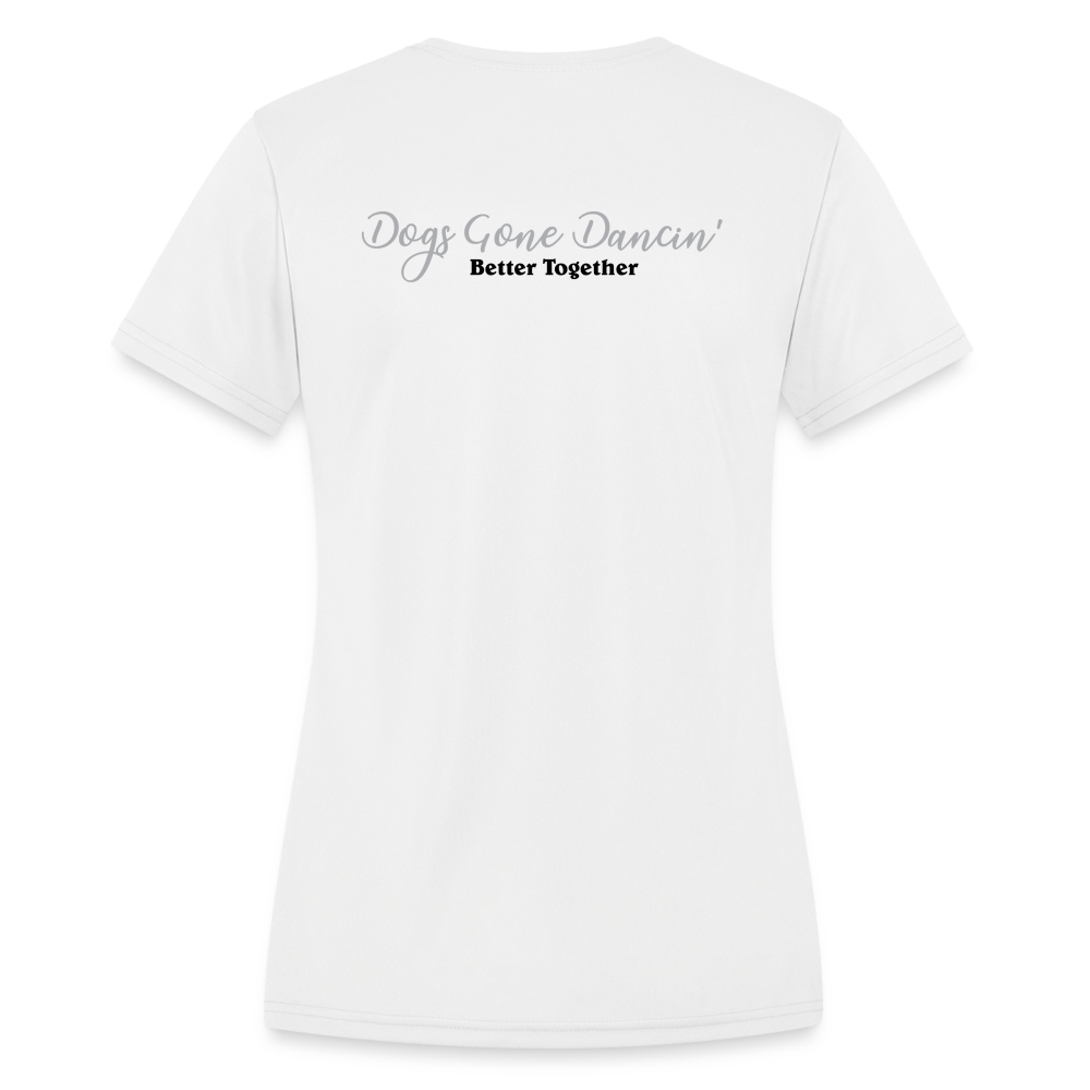 Black Dogs Gone Dancin' - Women's Moisture Wicking Performance T-Shirt - white