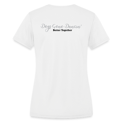 Black Dogs Gone Dancin' - Women's Moisture Wicking Performance T-Shirt - white