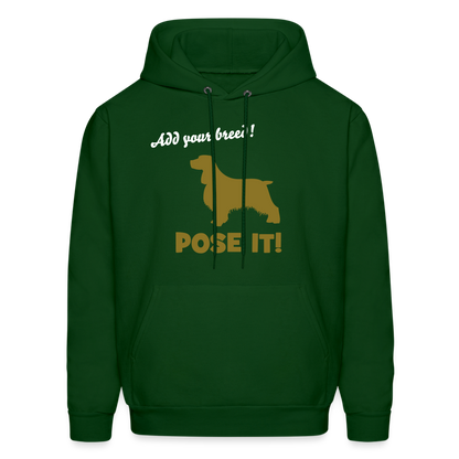 CUSTOM POSE IT  Hoodie - METALLIC GOLD INK - forest green