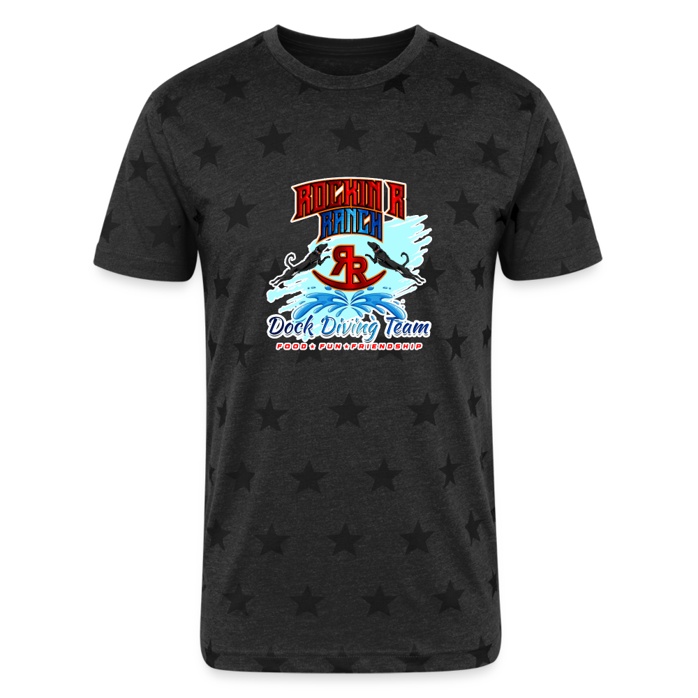 *ROCKIN RANCH Unisex Adult Star Printed T-Shirt - charcoal star 