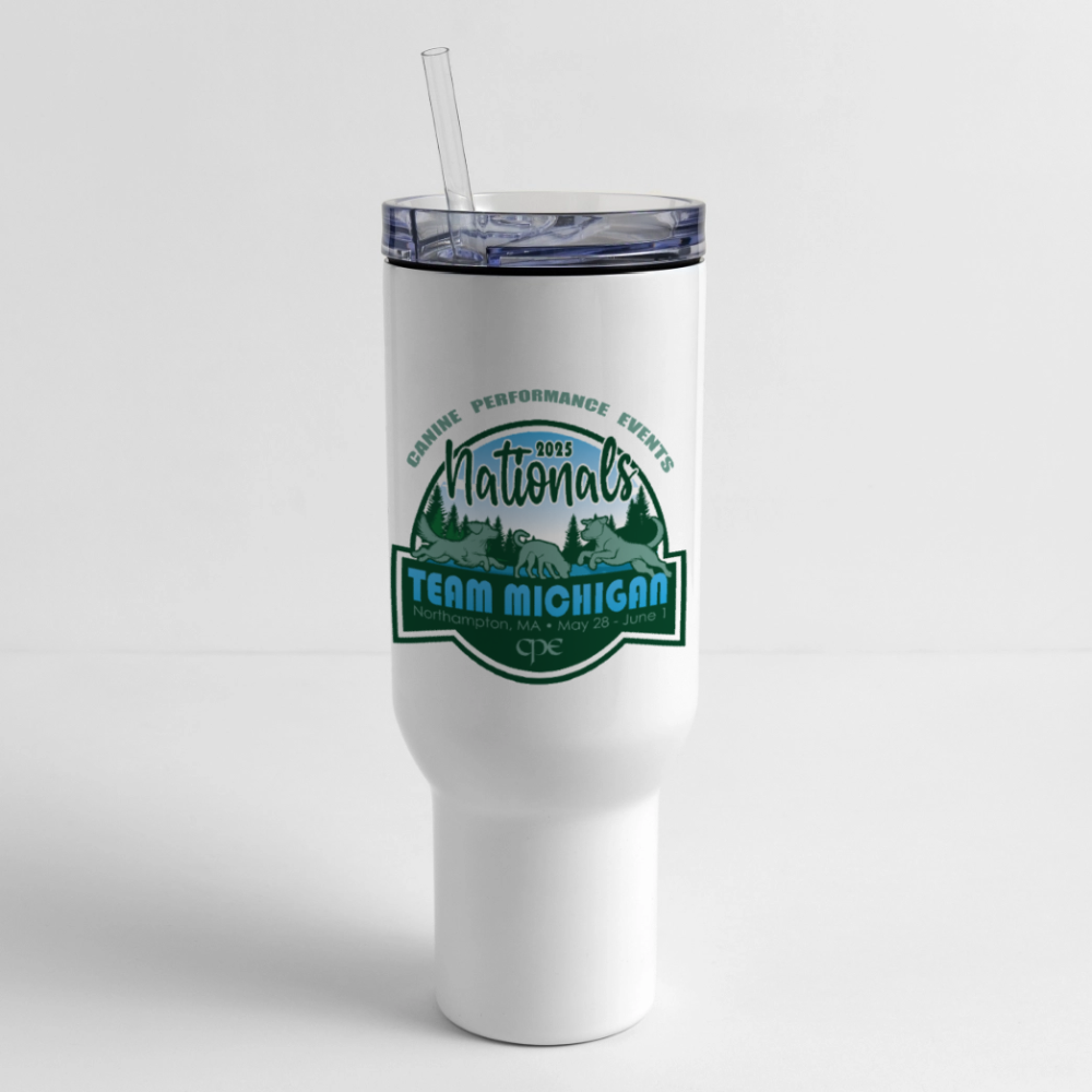 CPE TEAM MICHIGAN 40 oz Travel Tumbler - white