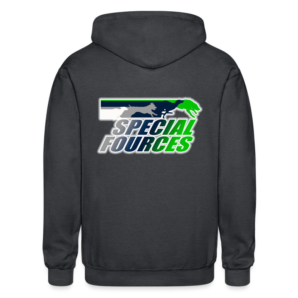 SPECIAL FORCES FLYBALL  Gildan Heavy Blend Adult Zip Hoodie - deep heather