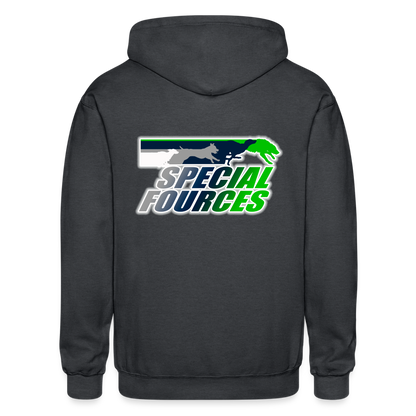 SPECIAL FORCES FLYBALL  Gildan Heavy Blend Adult Zip Hoodie - deep heather
