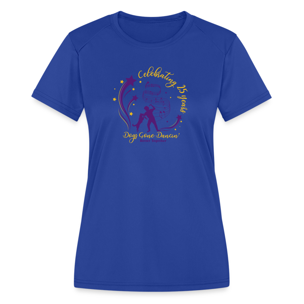 Dogs Gone Dancin' - Women's Moisture Wicking Performance T-Shirt - royal blue