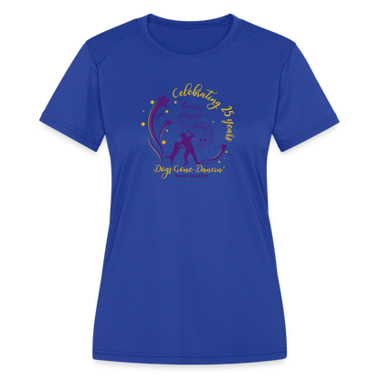 Dogs Gone Dancin' - Women's Moisture Wicking Performance T-Shirt - royal blue