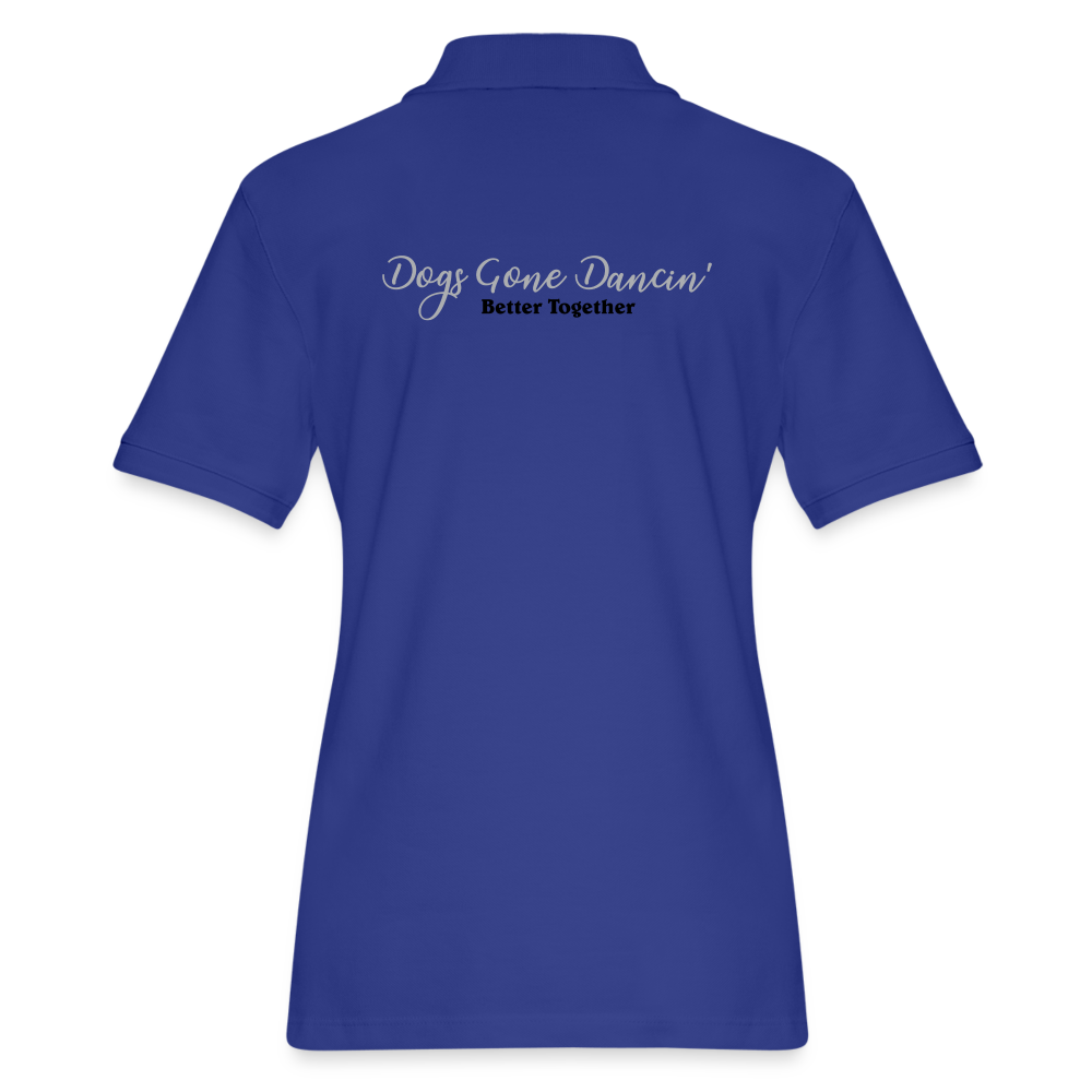 Dogs Gone Dancin' Women's Pique Polo Shirt - royal blue