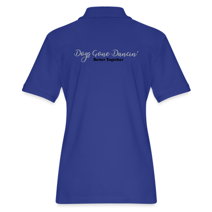 Dogs Gone Dancin' Women's Pique Polo Shirt - royal blue