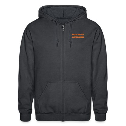 MISSION UPROAR Gildan Heavy Blend Adult Zip Hoodie - deep heather