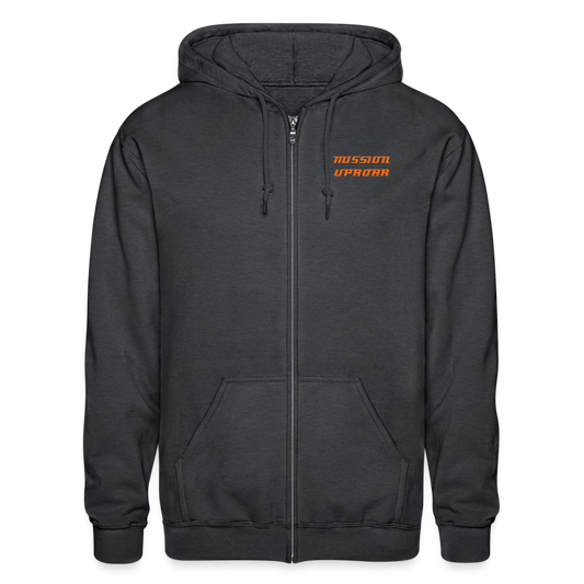 MISSION UPROAR Gildan Heavy Blend Adult Zip Hoodie - deep heather