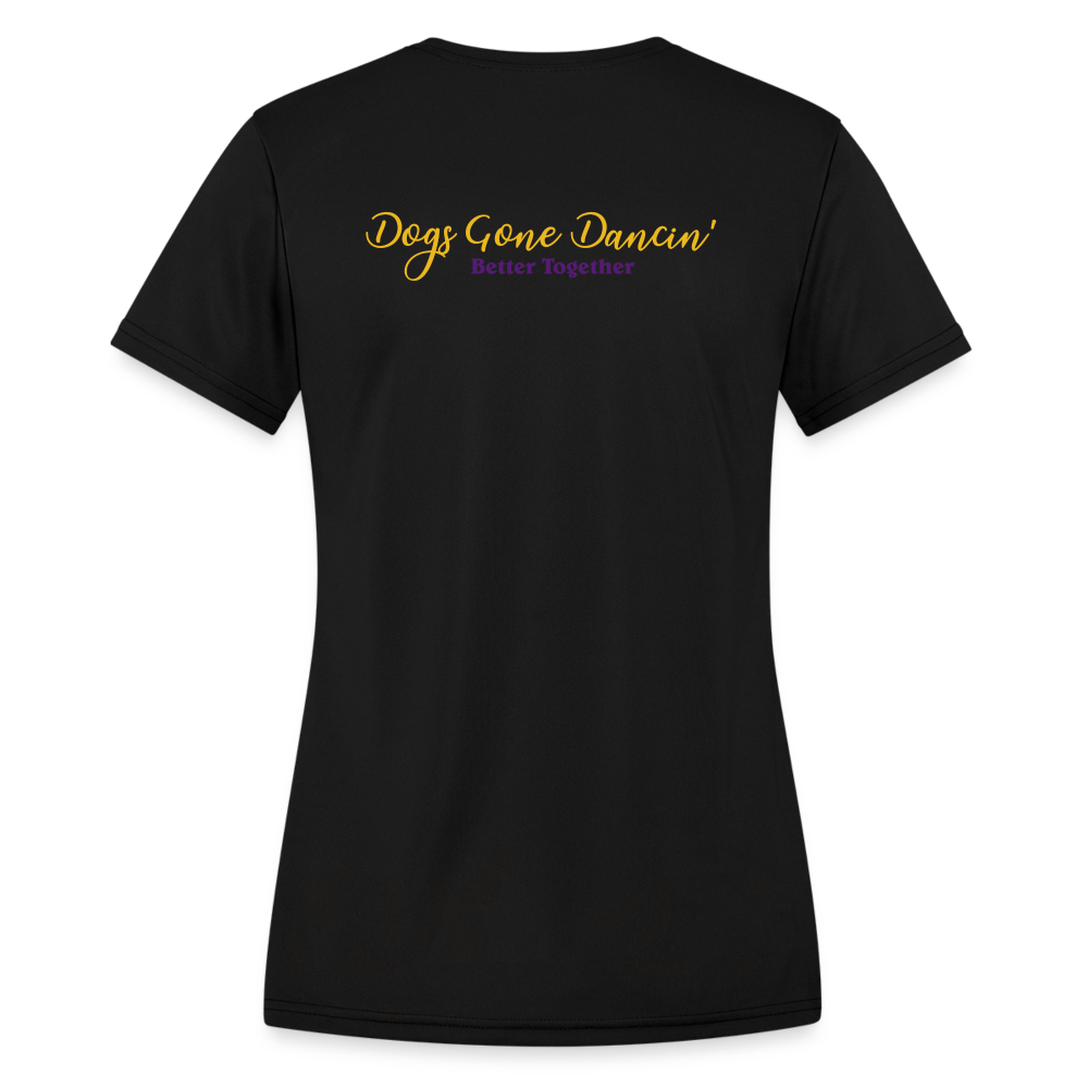 Dogs Gone Dancin' - Women's Moisture Wicking Performance T-Shirt - black