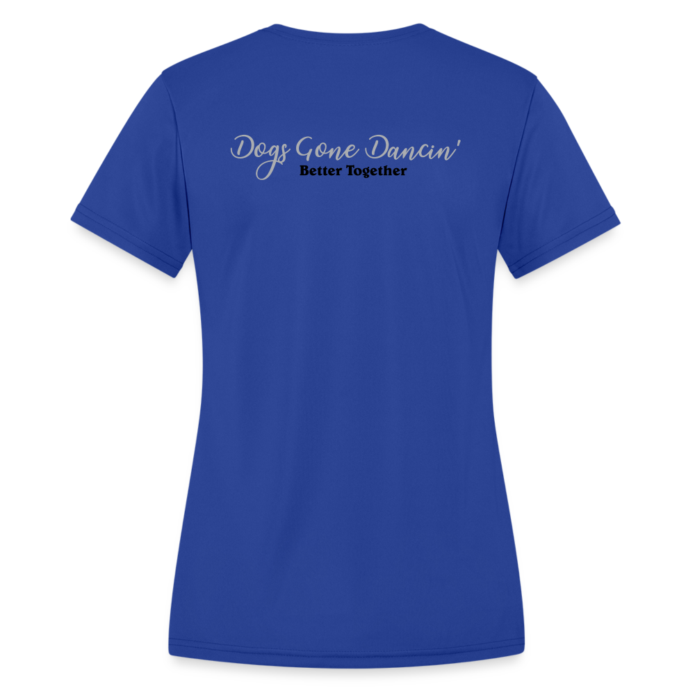 Black Dogs Gone Dancin' - Women's Moisture Wicking Performance T-Shirt - royal blue