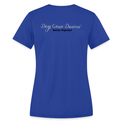 Black Dogs Gone Dancin' - Women's Moisture Wicking Performance T-Shirt - royal blue