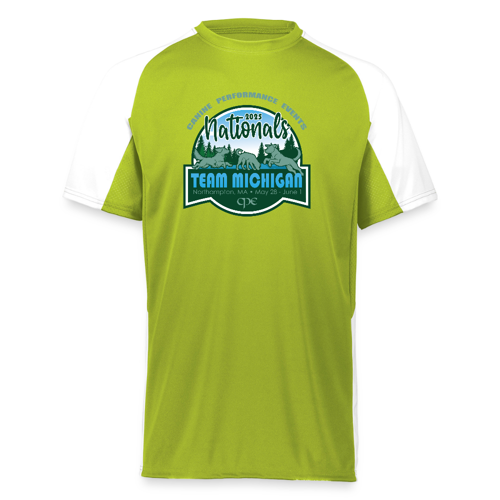 CPE TEAM MICHIGAN Augusta Sportswear Adult Cutter Jersey - lime/white