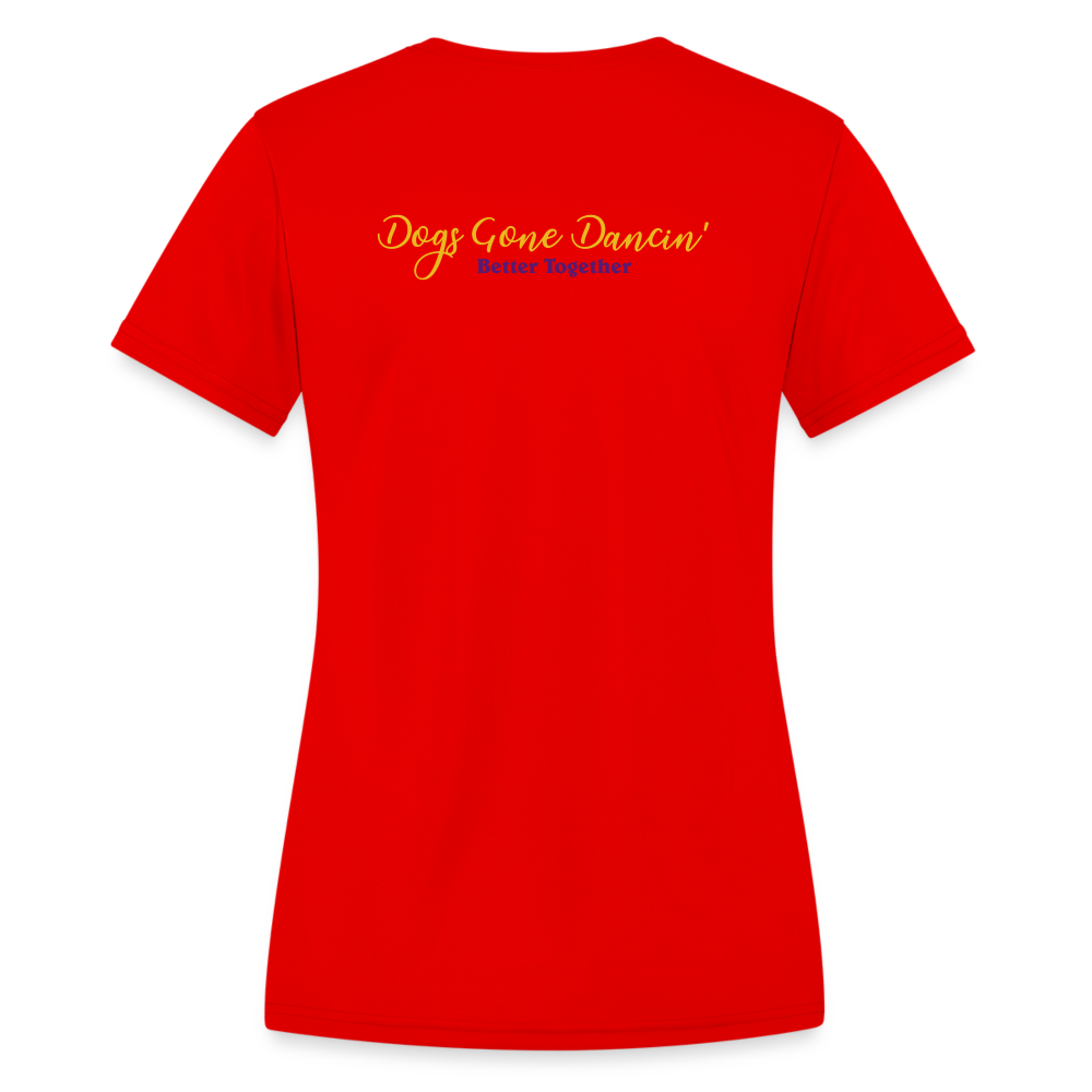 SF Dogs Gone Dancin' - Women's Moisture Wicking Performance T-Shirt - red