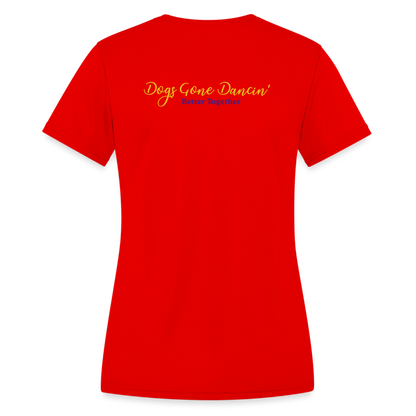 SF Dogs Gone Dancin' - Women's Moisture Wicking Performance T-Shirt - red