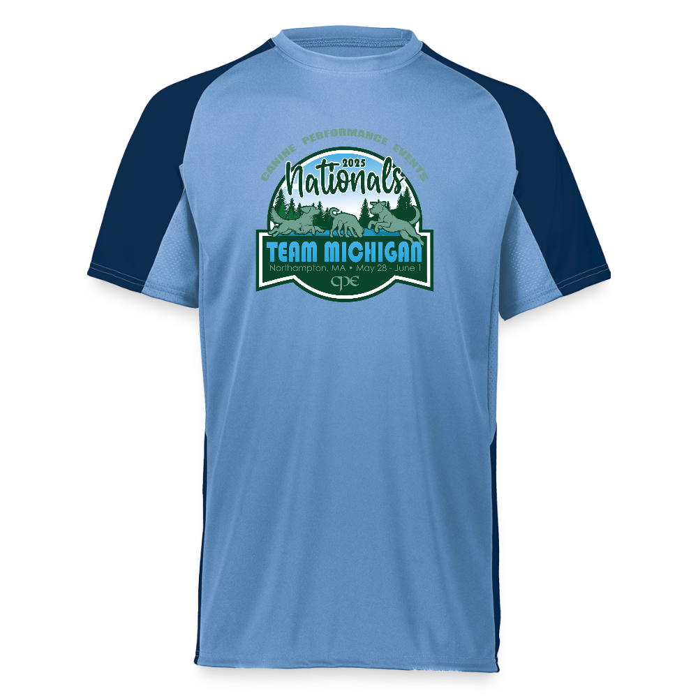 CPE TEAM MICHIGAN Augusta Sportswear Adult Cutter Jersey - carolina blue/navy