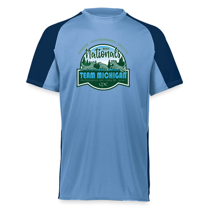 CPE TEAM MICHIGAN Augusta Sportswear Adult Cutter Jersey - carolina blue/navy
