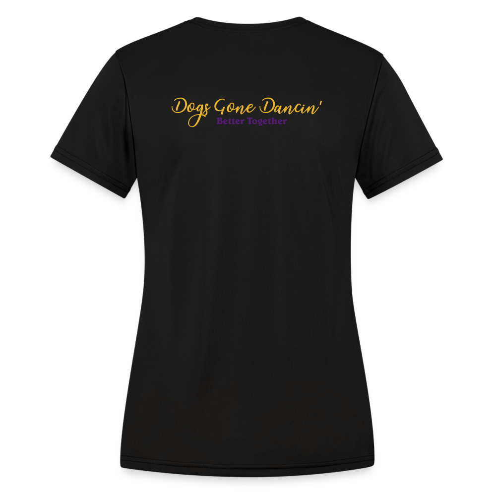 SF Dogs Gone Dancin' - Women's Moisture Wicking Performance T-Shirt - black