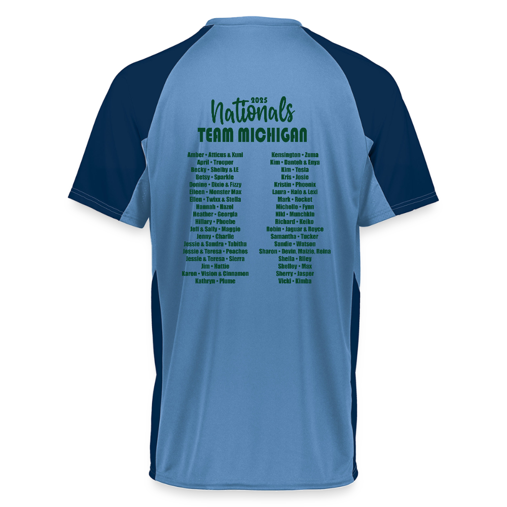 CPE TEAM MICHIGAN Augusta Sportswear Adult Cutter Jersey - carolina blue/navy