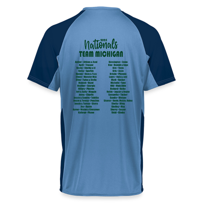 CPE TEAM MICHIGAN Augusta Sportswear Adult Cutter Jersey - carolina blue/navy