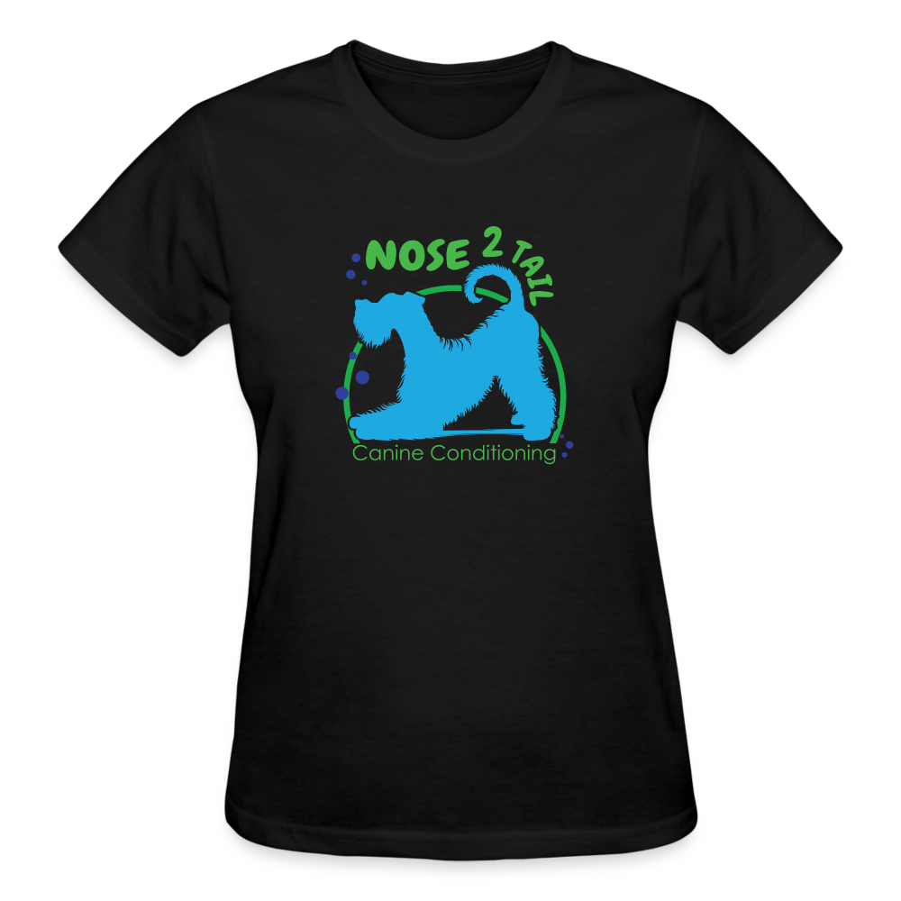 NOSE TO TAIL  Cotton Ladies T-Shirt - black