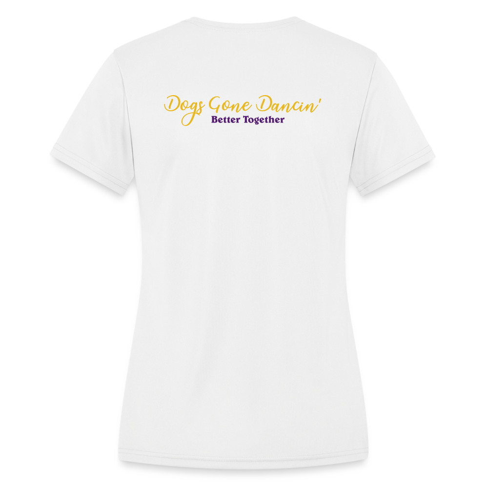 Dogs Gone Dancin' - Women's Moisture Wicking Performance T-Shirt - white