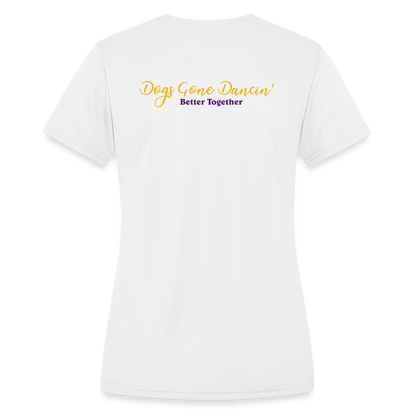 Dogs Gone Dancin' - Women's Moisture Wicking Performance T-Shirt - white