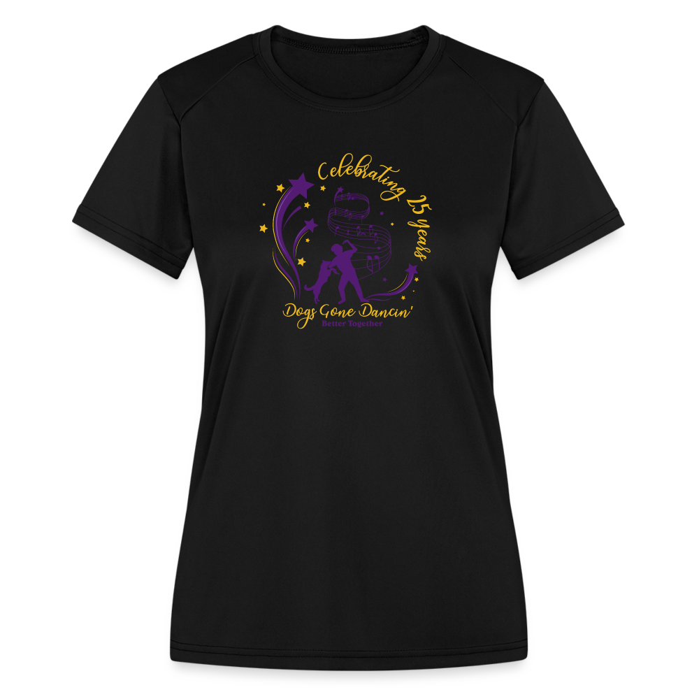 Dogs Gone Dancin' - Women's Moisture Wicking Performance T-Shirt - black