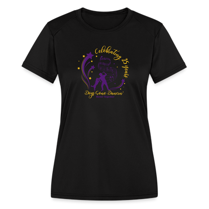 Dogs Gone Dancin' - Women's Moisture Wicking Performance T-Shirt - black