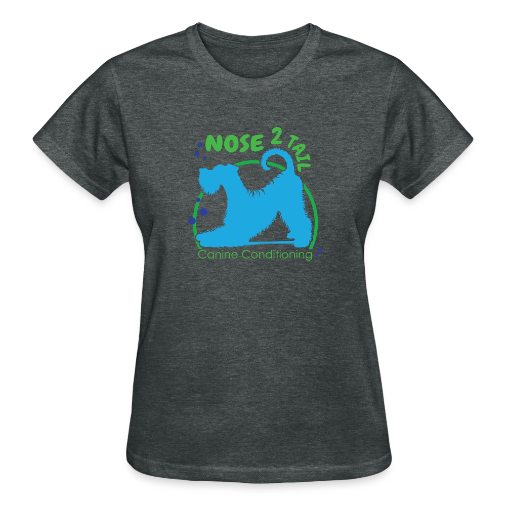 NOSE TO TAIL  Cotton Ladies T-Shirt - deep heather