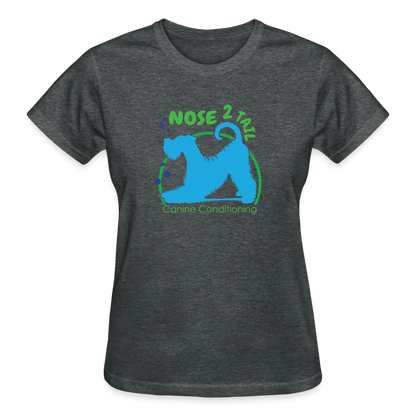 NOSE TO TAIL  Cotton Ladies T-Shirt - deep heather