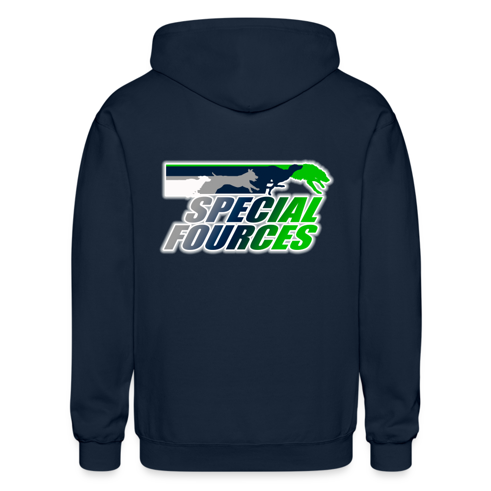 SPECIAL FORCES FLYBALL  Gildan Heavy Blend Adult Zip Hoodie - navy