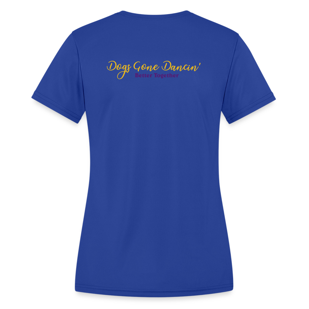 SF Dogs Gone Dancin' - Women's Moisture Wicking Performance T-Shirt - royal blue