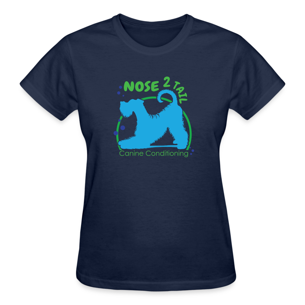 NOSE TO TAIL  Cotton Ladies T-Shirt - navy
