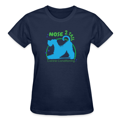 NOSE TO TAIL  Cotton Ladies T-Shirt - navy