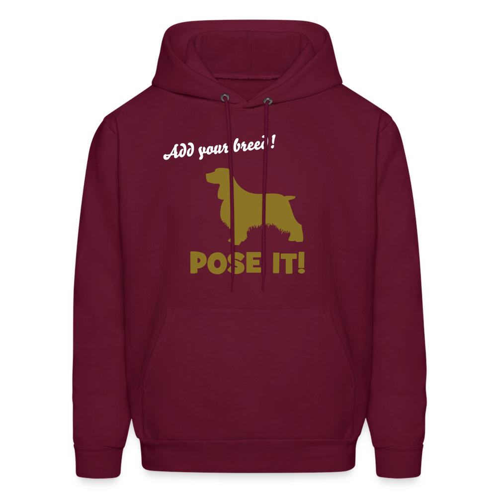 CUSTOM POSE IT  Hoodie - METALLIC GOLD INK - burgundy