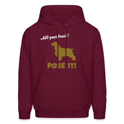 CUSTOM POSE IT  Hoodie - METALLIC GOLD INK - burgundy