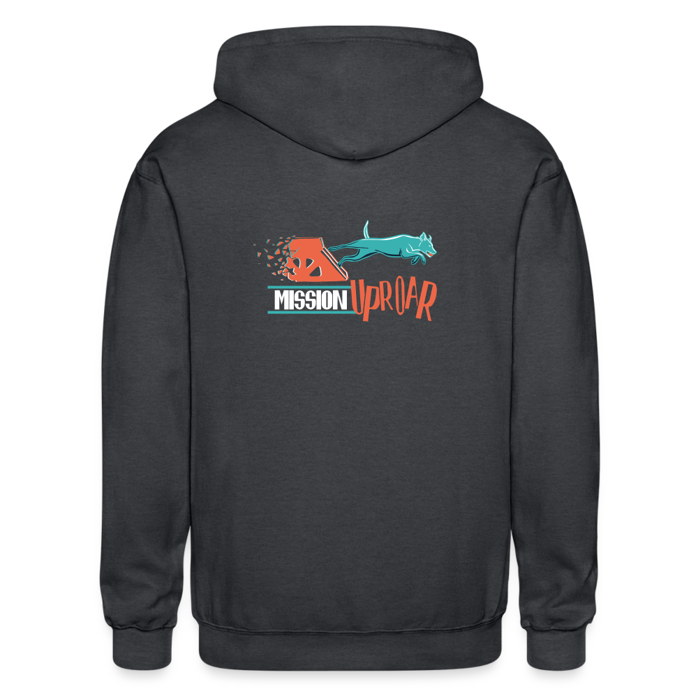MISSION UPROAR Gildan Heavy Blend Adult Zip Hoodie - deep heather