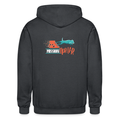 MISSION UPROAR Gildan Heavy Blend Adult Zip Hoodie - deep heather