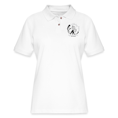 Dogs Gone Dancin' Women's Pique Polo Shirt - white