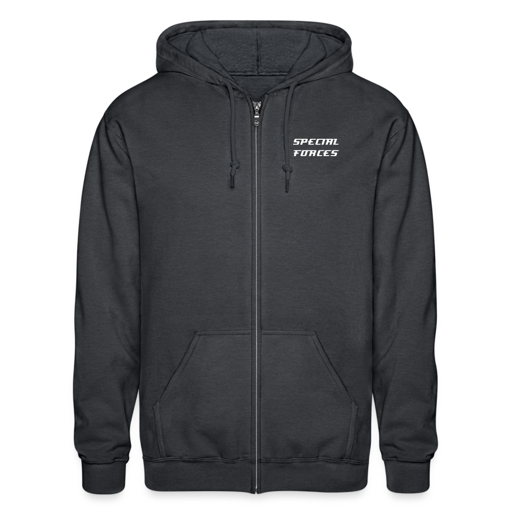 SPECIAL FORCES FLYBALL  Gildan Heavy Blend Adult Zip Hoodie - deep heather