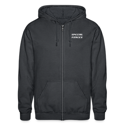 SPECIAL FORCES FLYBALL  Gildan Heavy Blend Adult Zip Hoodie - deep heather