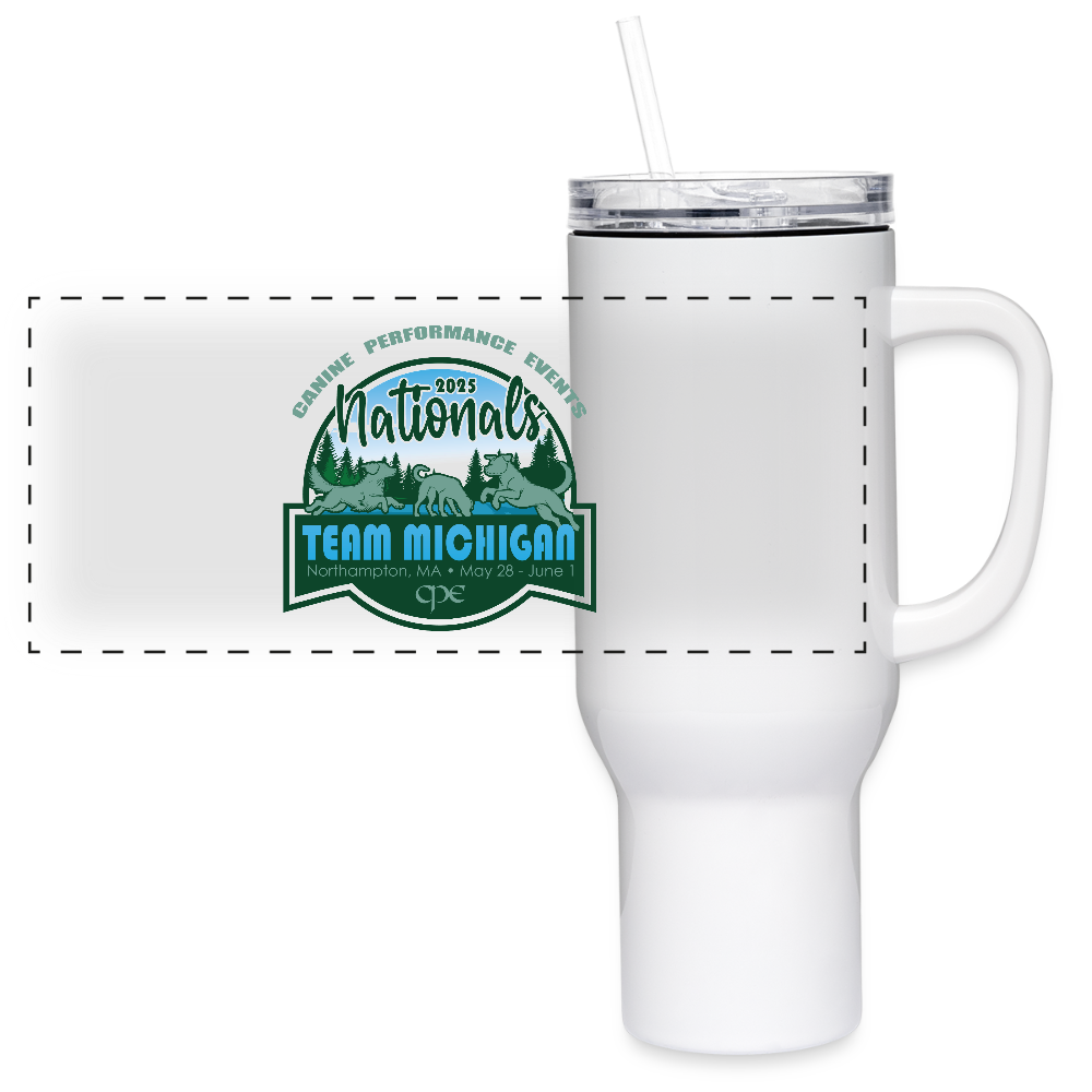 CPE TEAM MICHIGAN 40 oz Travel Tumbler - white