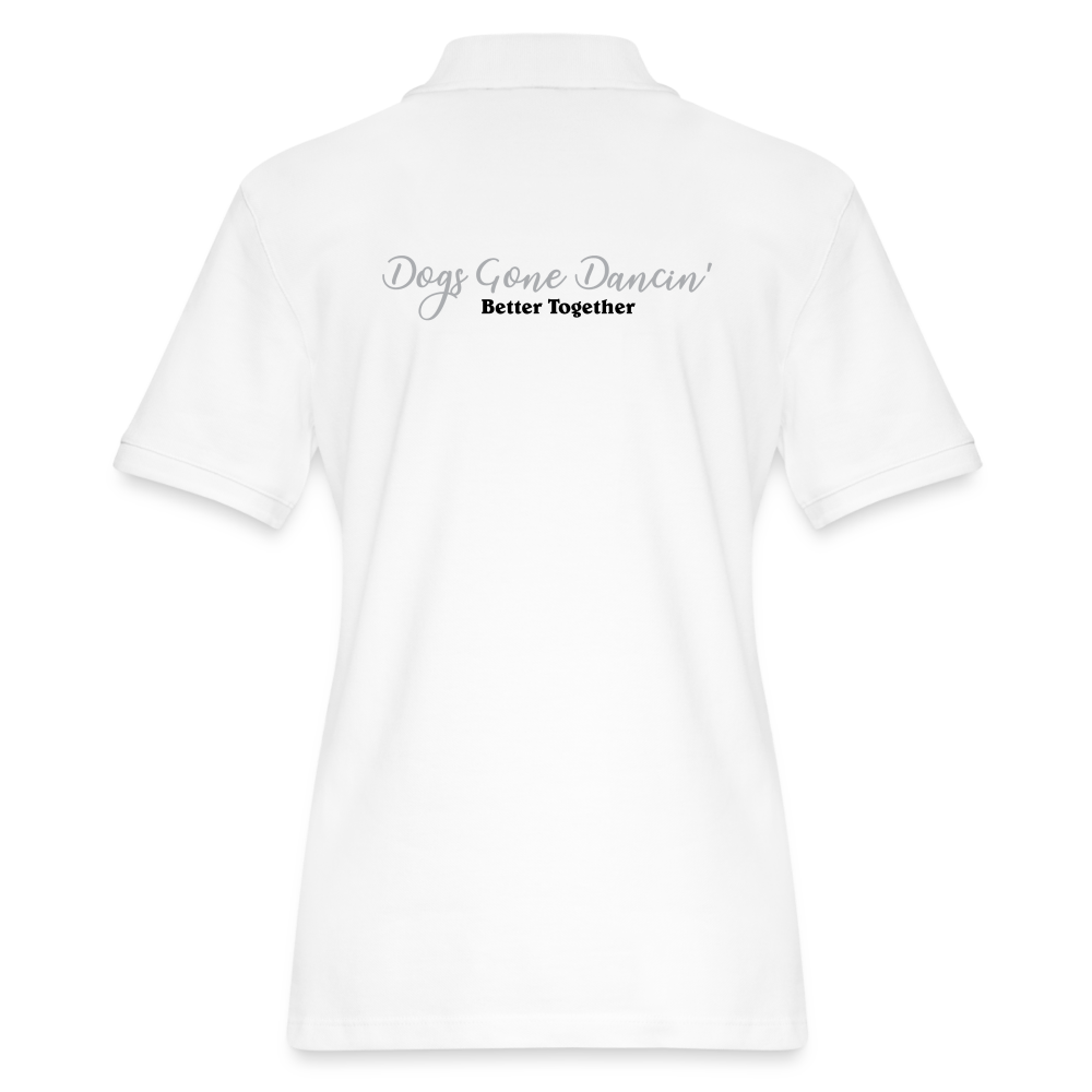 Dogs Gone Dancin' Women's Pique Polo Shirt - white