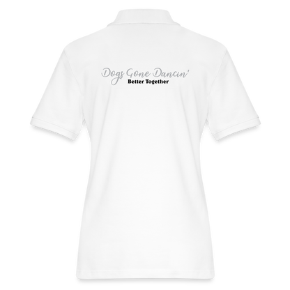 Dogs Gone Dancin' Women's Pique Polo Shirt - white